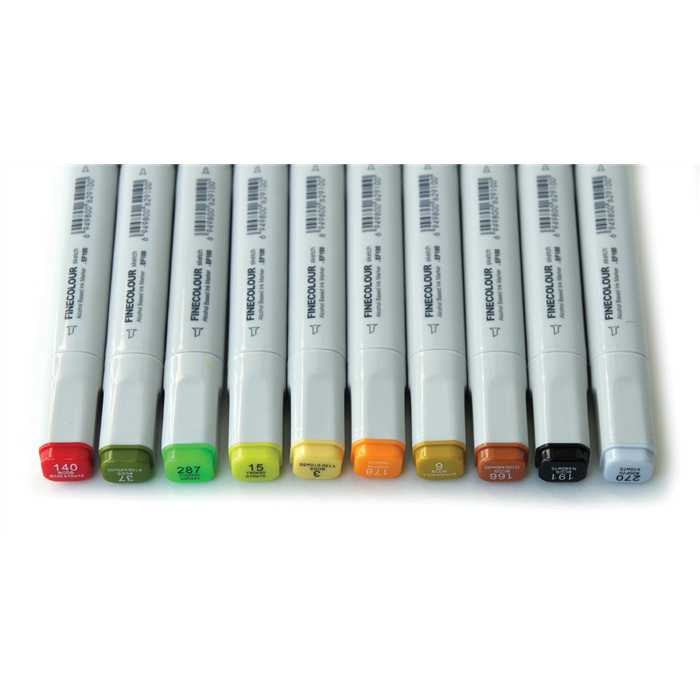 Color Chart Finecolour Sketch Markers 480 Color Finecolour Dual